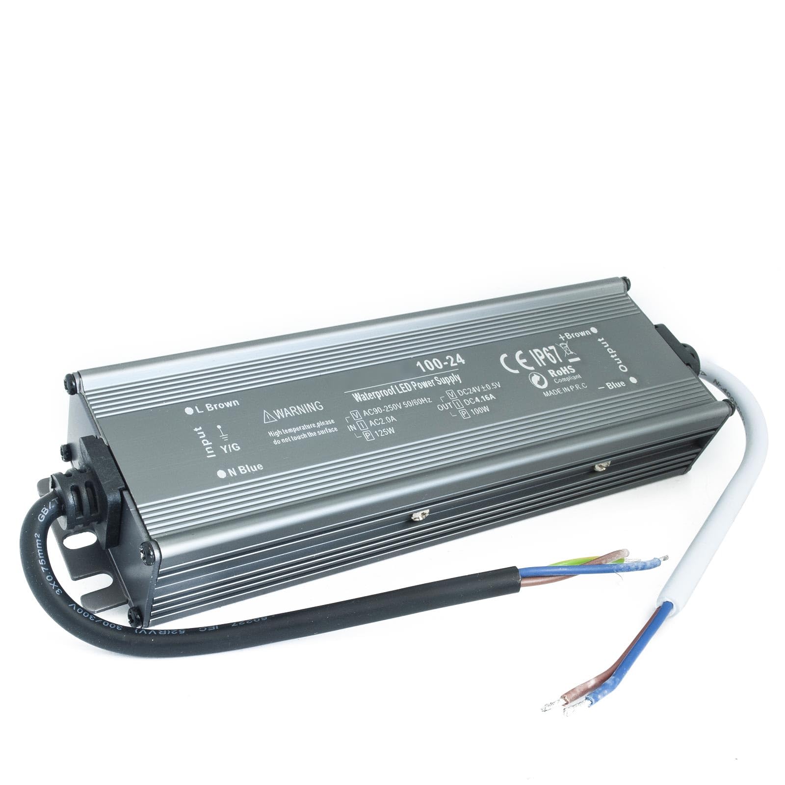 Fuente de alimentación slim IP67 100 W transformador estabilizado de 230 V a 24 V 4 A para tiras de luces lámparas LED
