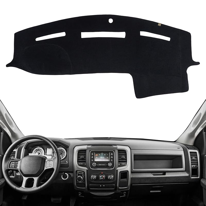 Capa para Painel KEYOOG em Poliéster para Dodge Ram 1500 2009–2018 e Ram 2500/3500 2010–2018, Preta, sem HUD