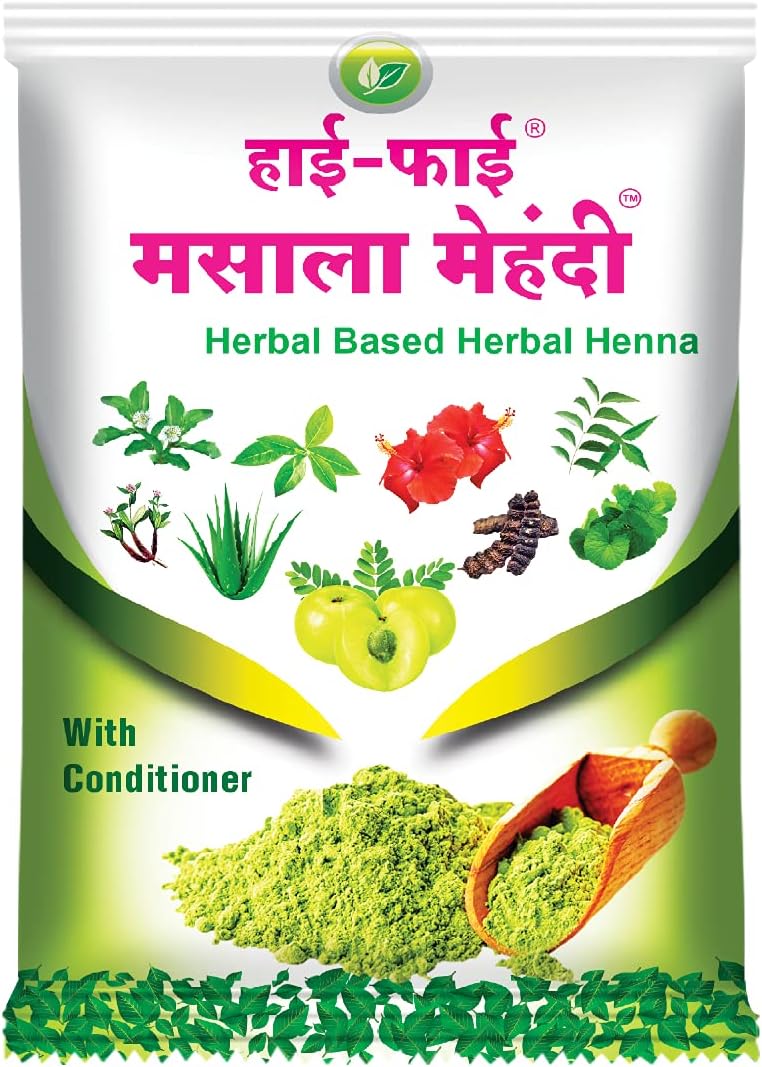Hi-Fi Herbal Masala Henna Mehandi For Hair 40 gm - (Pack of 10)