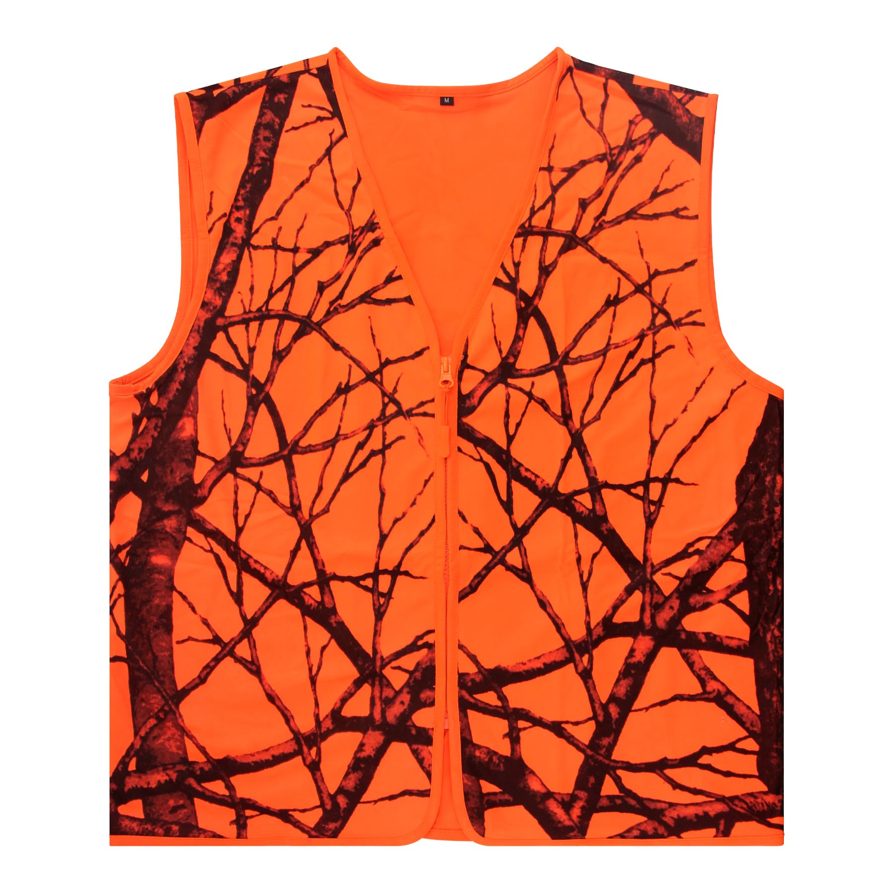 Avizon Gilet da caccia da uomo, colore arancione, mimetico, con cerniera, leggero