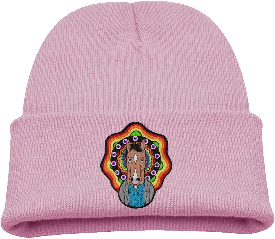 Babala BoJack Horseman Boys And Girls Knitted Beanie Cap Hat Skull Slouchy Cap Hat Black