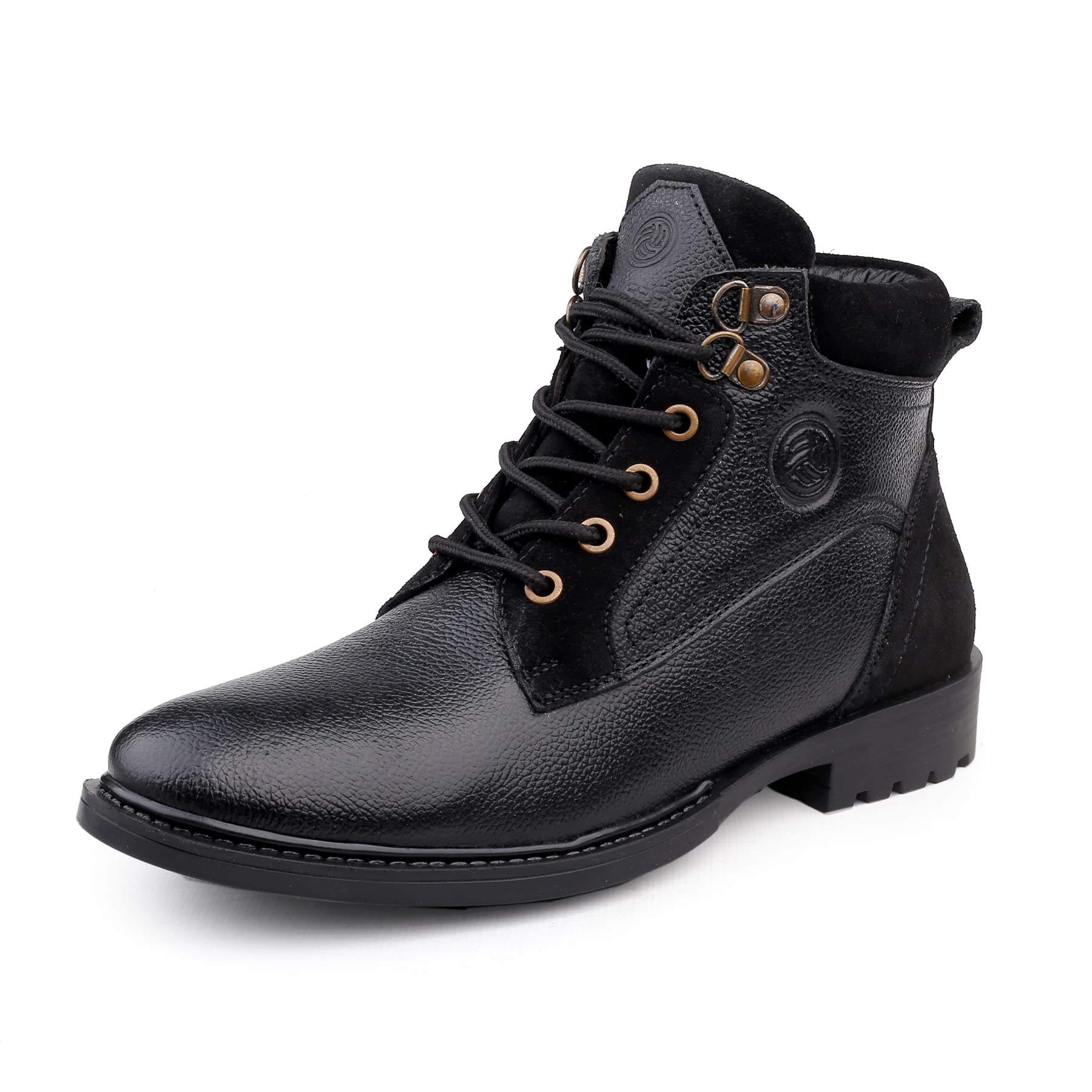 Bacca Bucci Mens Meteor Splash Proof Full Leather Classic Fashion Boots for Bikers Riders Trekking Trails Backpacking and Hiking | 6 Inches | Ankle Height | All Day wear Black (B0BCHFV2PH) Amazon Price History, Amazon Price Tracker
