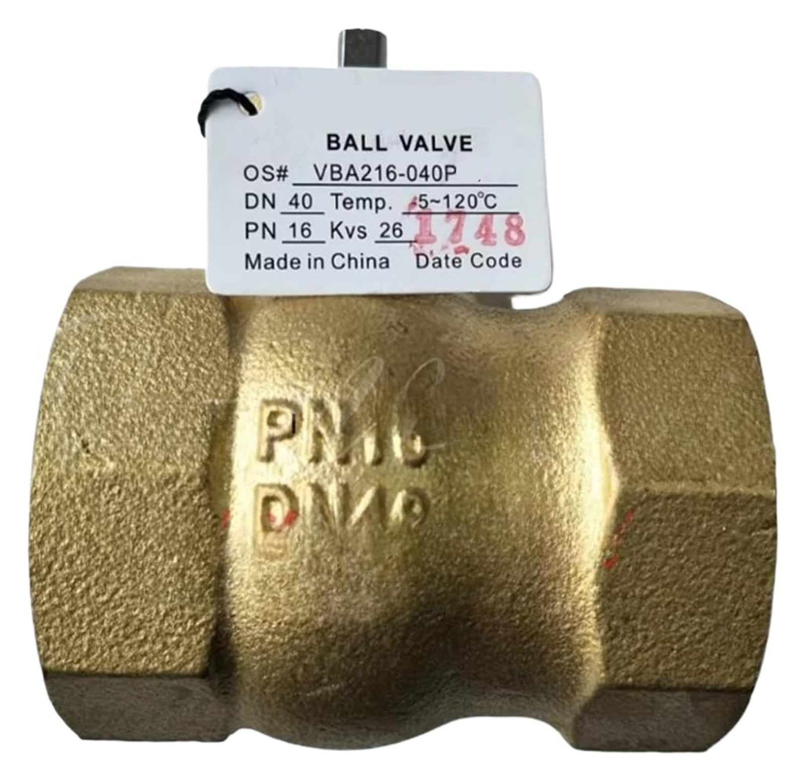 Vanne VBA216-040P DN40 électrique filetée contre les fuites