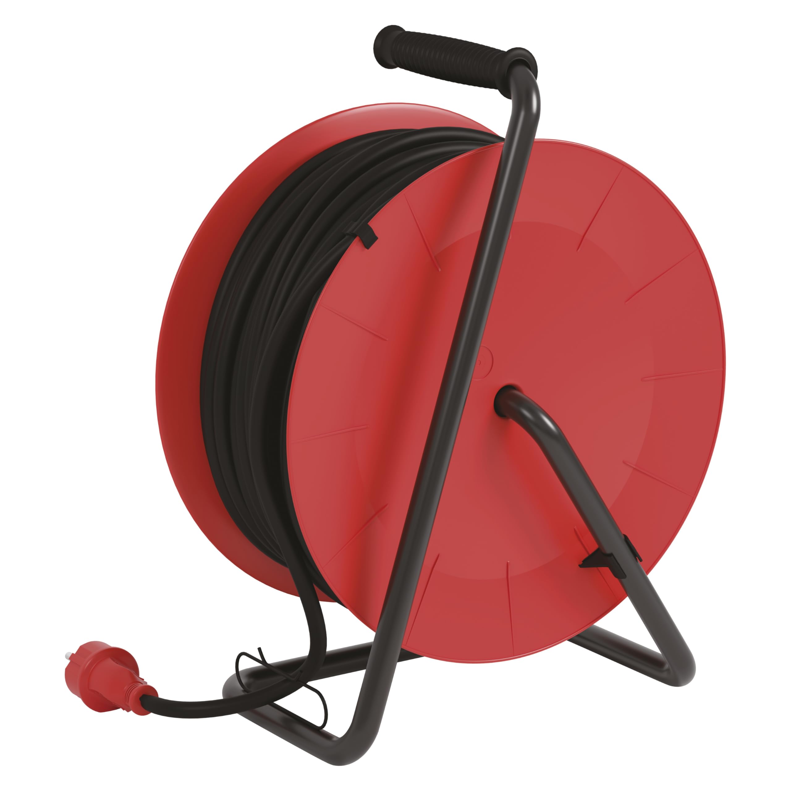 EMOS - Kabeltrommel 50m - 4 Schuko-Steckdosen - wasserdicht, schlagfest, hitze- & kältebeständig - 230V, 16A, 3680W - Gummi-Isolierung - H05RR-F3G 1,5 mm2 - IP44 für Außenbereich