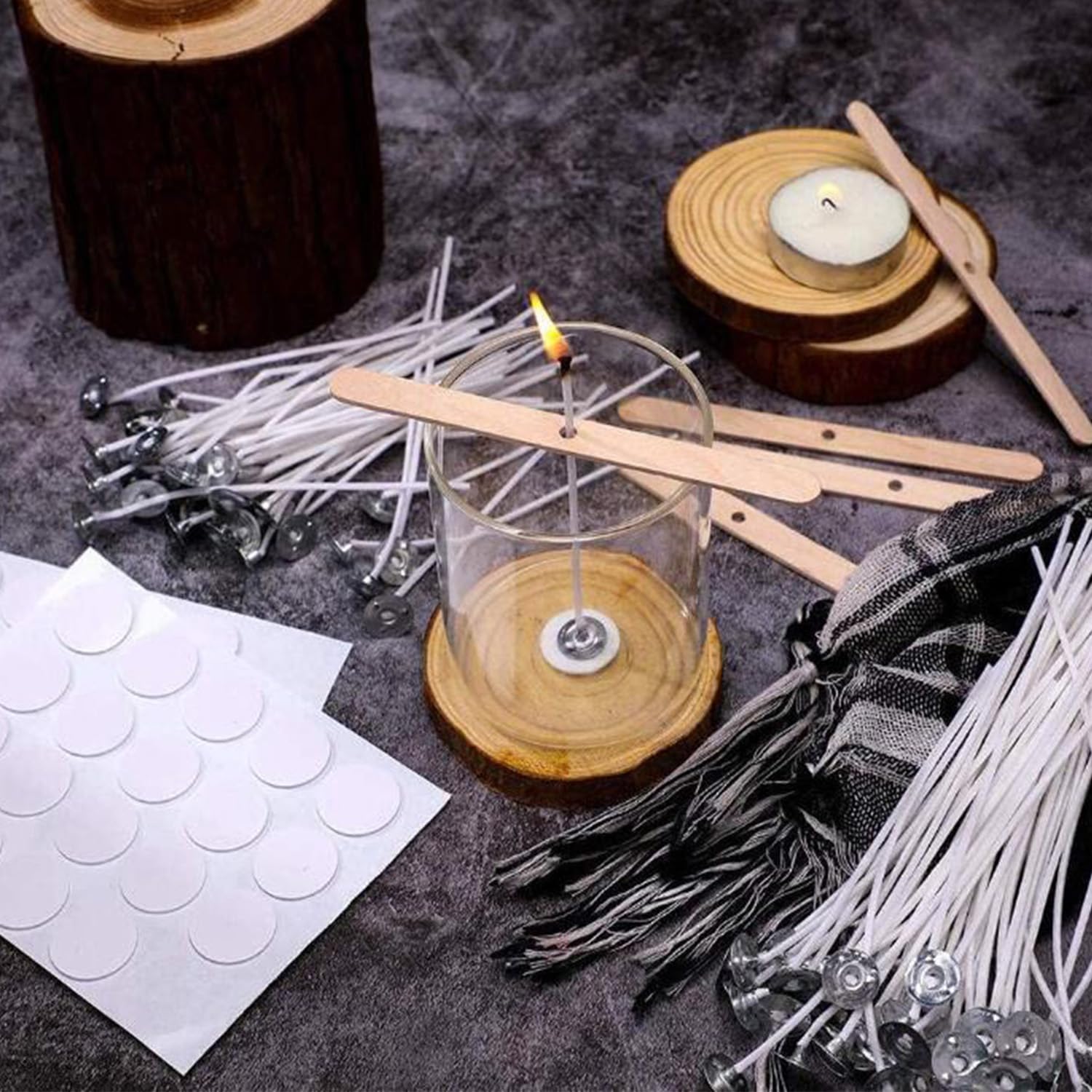 Kit Per Candele Fai Da Te - Con Cera Di Soia, Barattoli, Stoppini, Ideale Per Principianti - Foto 8