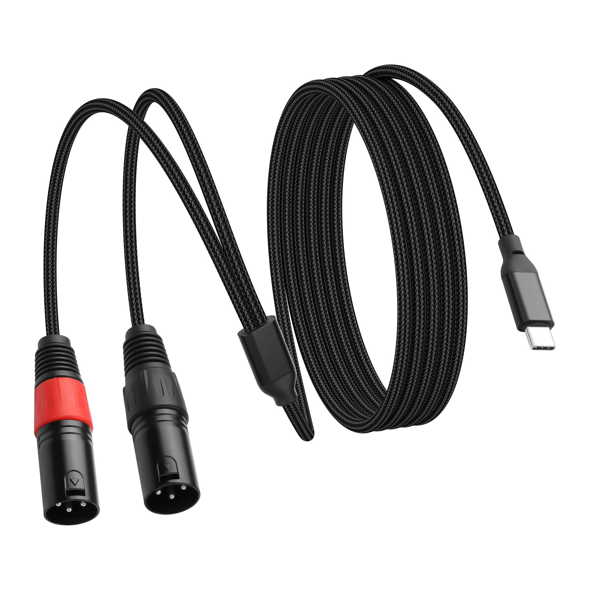 Amazon | SinLoon 2M USB-Cオス-デュアルXLR オス オーディオケーブル