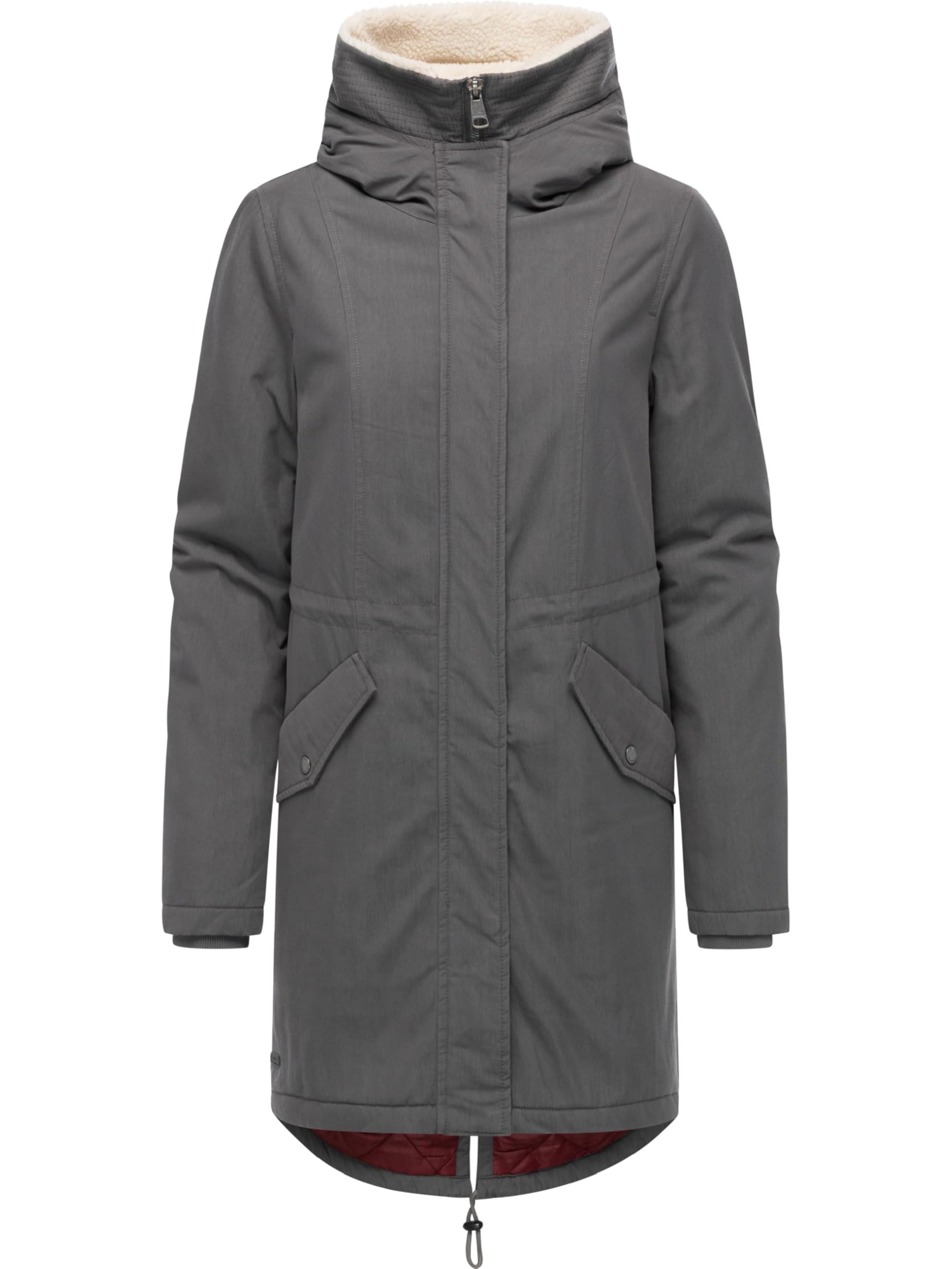 Ragwear Damski długi płaszcz, ciepła kurtka zimowa z wewnętrznymi szelkami i kapturem Coogle YOUMODO XS-5XL