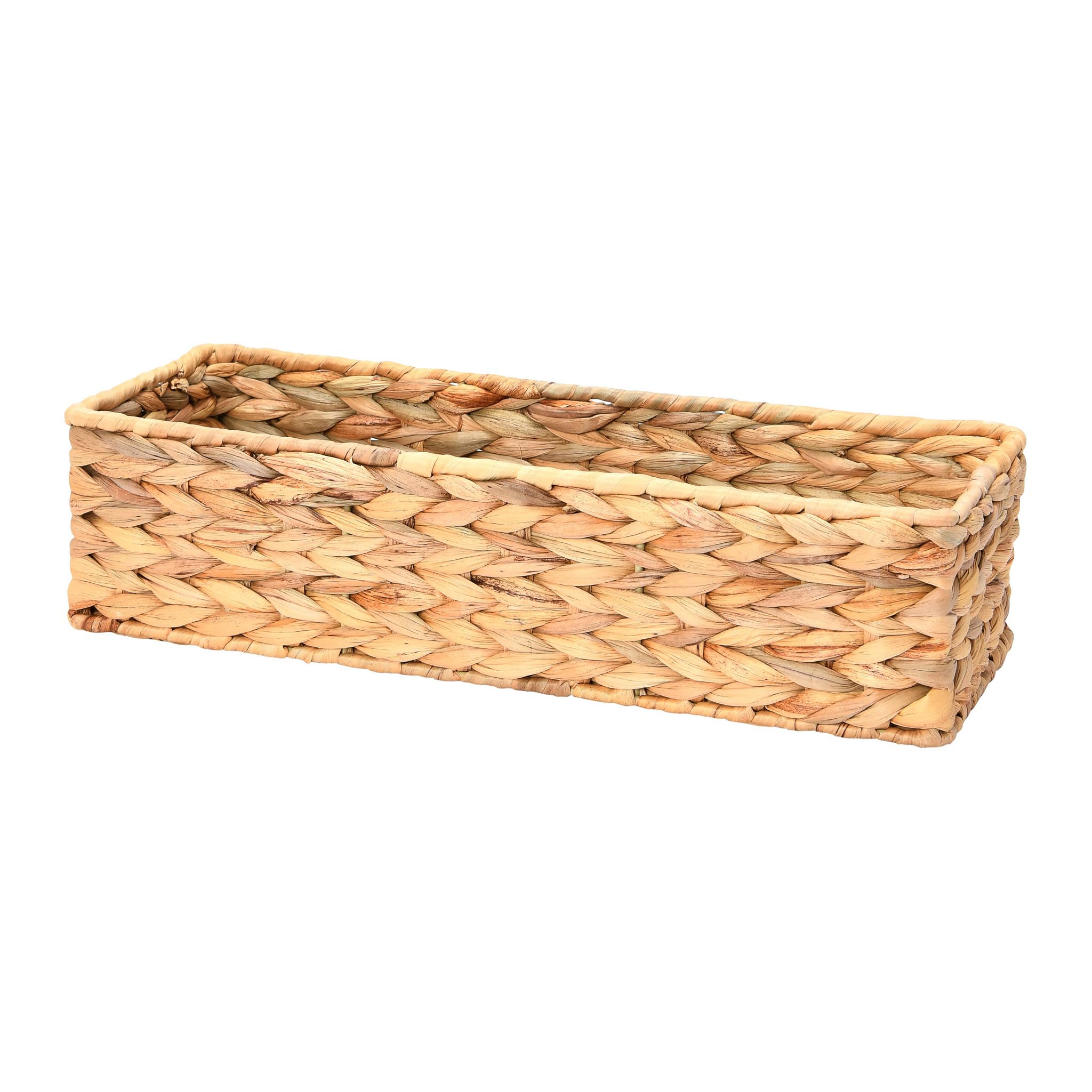 Household Essentials Water Hyacinth Rectangular Storage Basket, Natural
