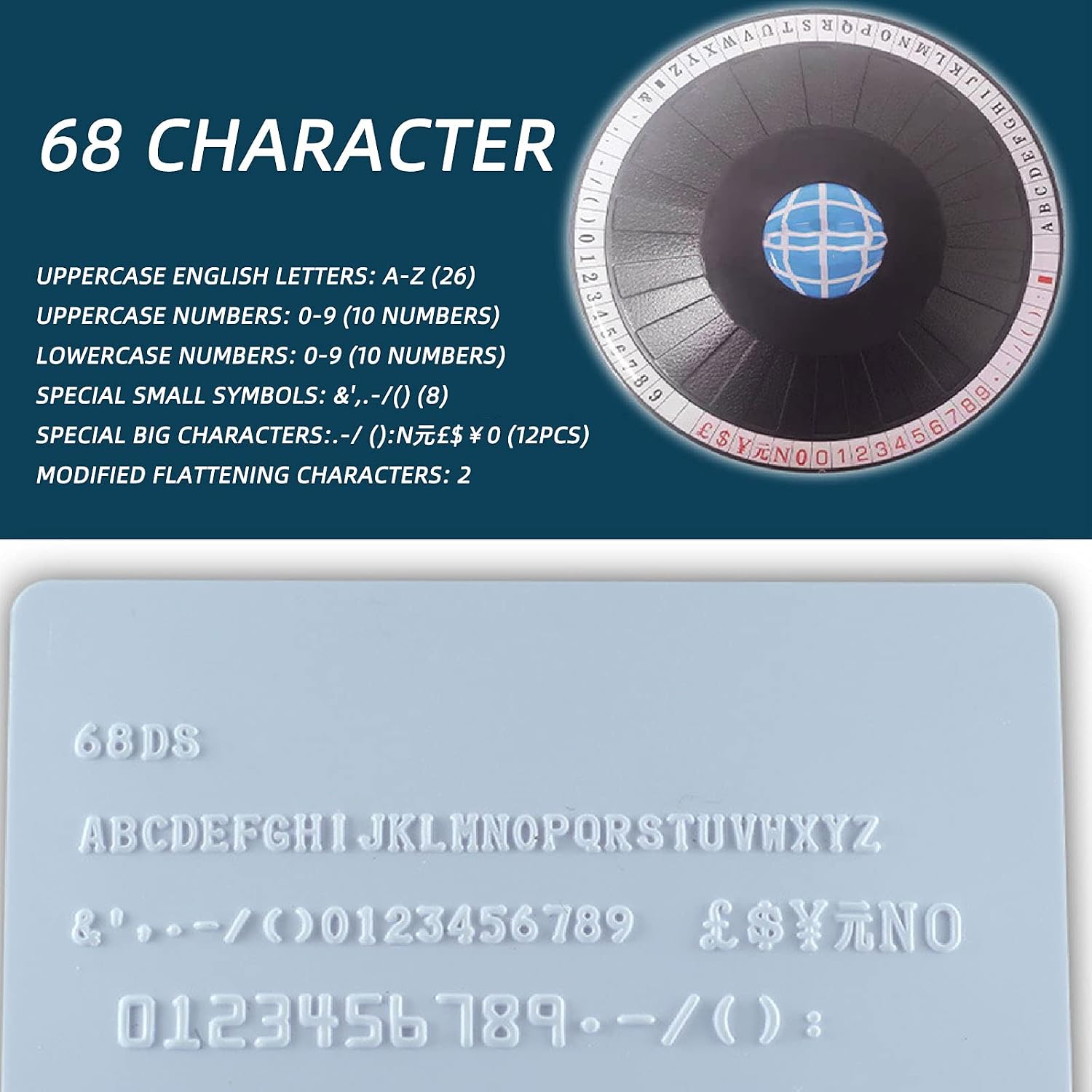 68-Character Embossing Machine Card Embosser Printer PVC Credit Card/Gift Card Embosser Stamping Machine Credit ID VIP Magnetic Manual Embossing Machine