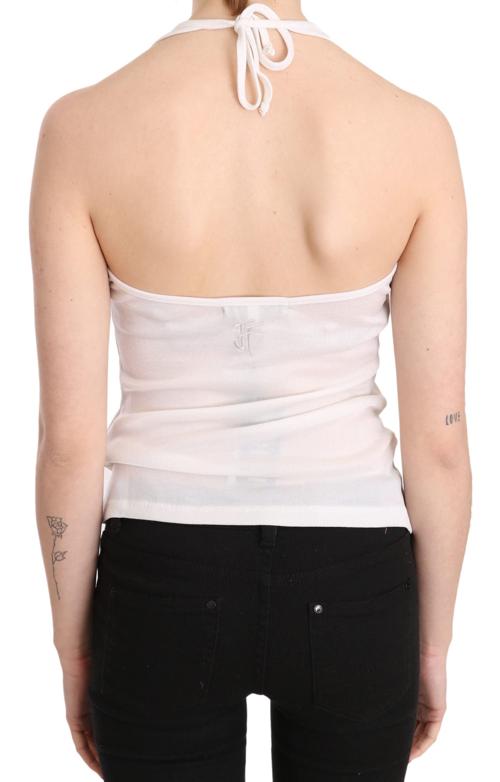 GF Ferre Elegante camiseta sin mangas para mujer, color blanco