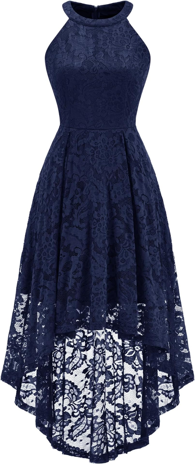 Women Halter Lace Wedding Guest Dress Hi-Lo Cocktail Party Bridesmaid Formal Dresses