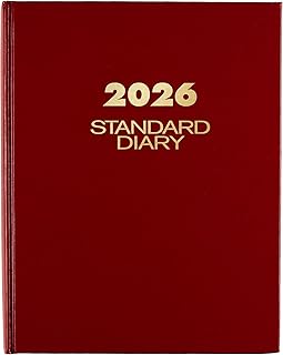 AT-A-GLANCE 2026 Standard Daily Planner, 7-1/2" x 9-1/2", Medium, 12-Month, Hardcover, Red (SD3741326)