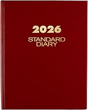 AT-A-GLANCE 2026 Diary, Standard Diary, Daily, 7-1/2" x 9-1/2", Medium, 12-Month, Hardcover, Red (SD3741326)