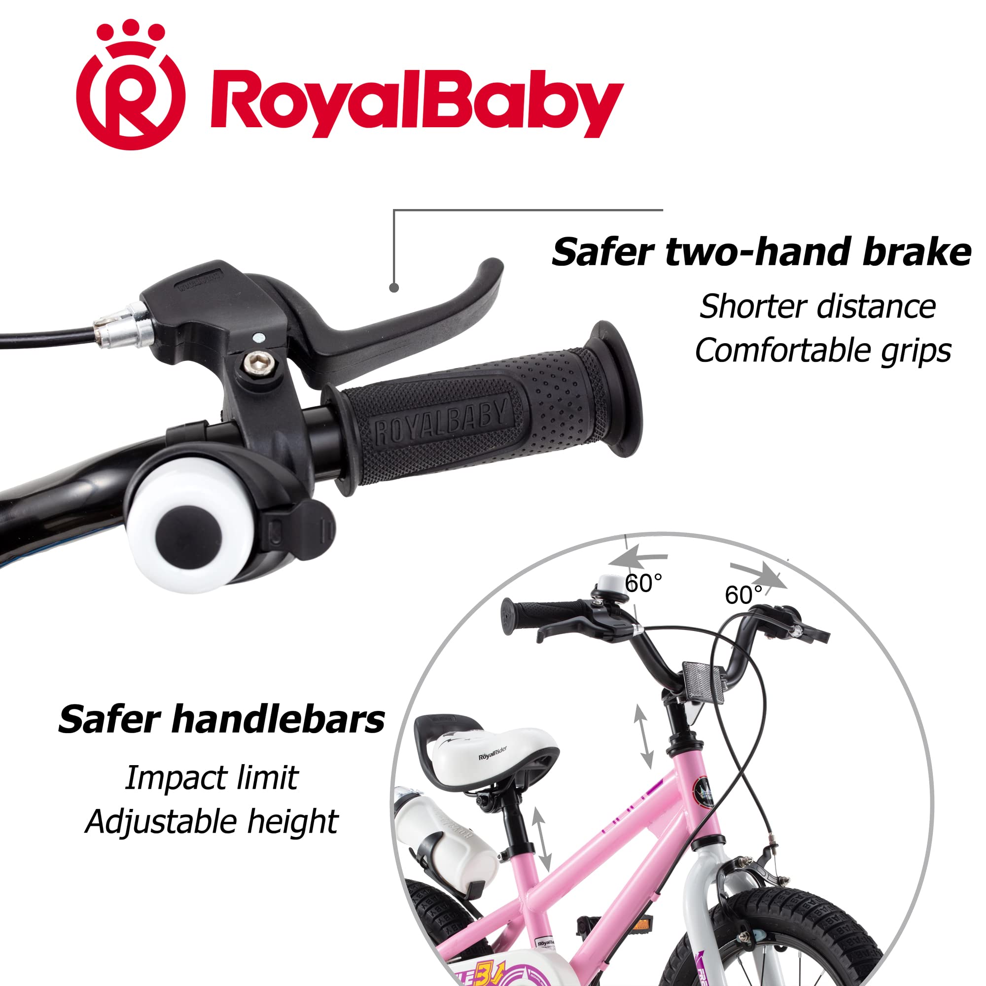 RoyalBaby Vélo Enfants Garçon Fille Freestyle BMX 12 14 16 18 20 Pouces Vélo Bicyclette Vélo Enfant