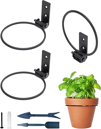 NACETURE 3-Pack 4-Inch Metal Plant Hangers for Indoor & Outdoor