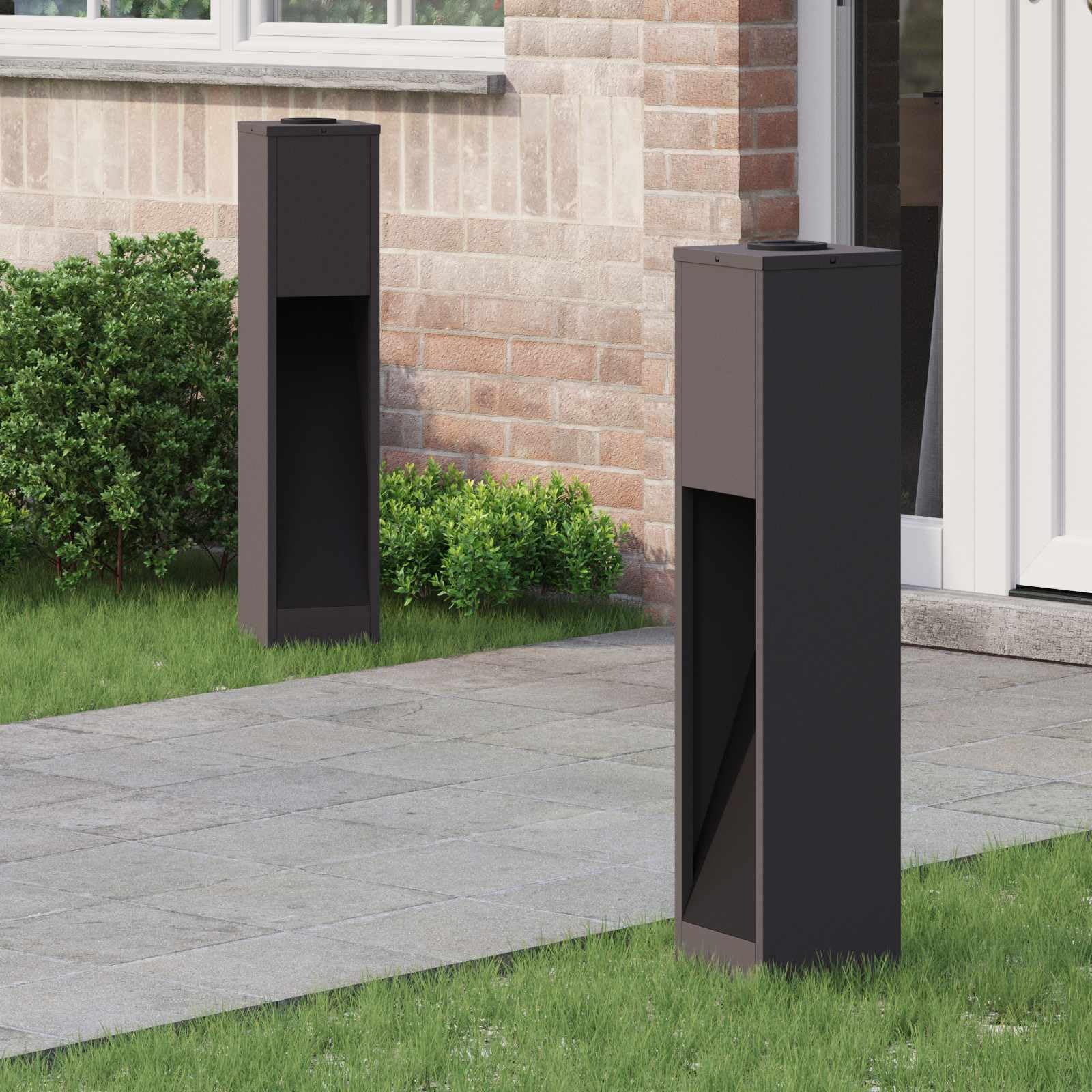vidaXL Solar LED Wegeleuchte 2 STK. Warmes Weiß 18 x 18 x 80 cm