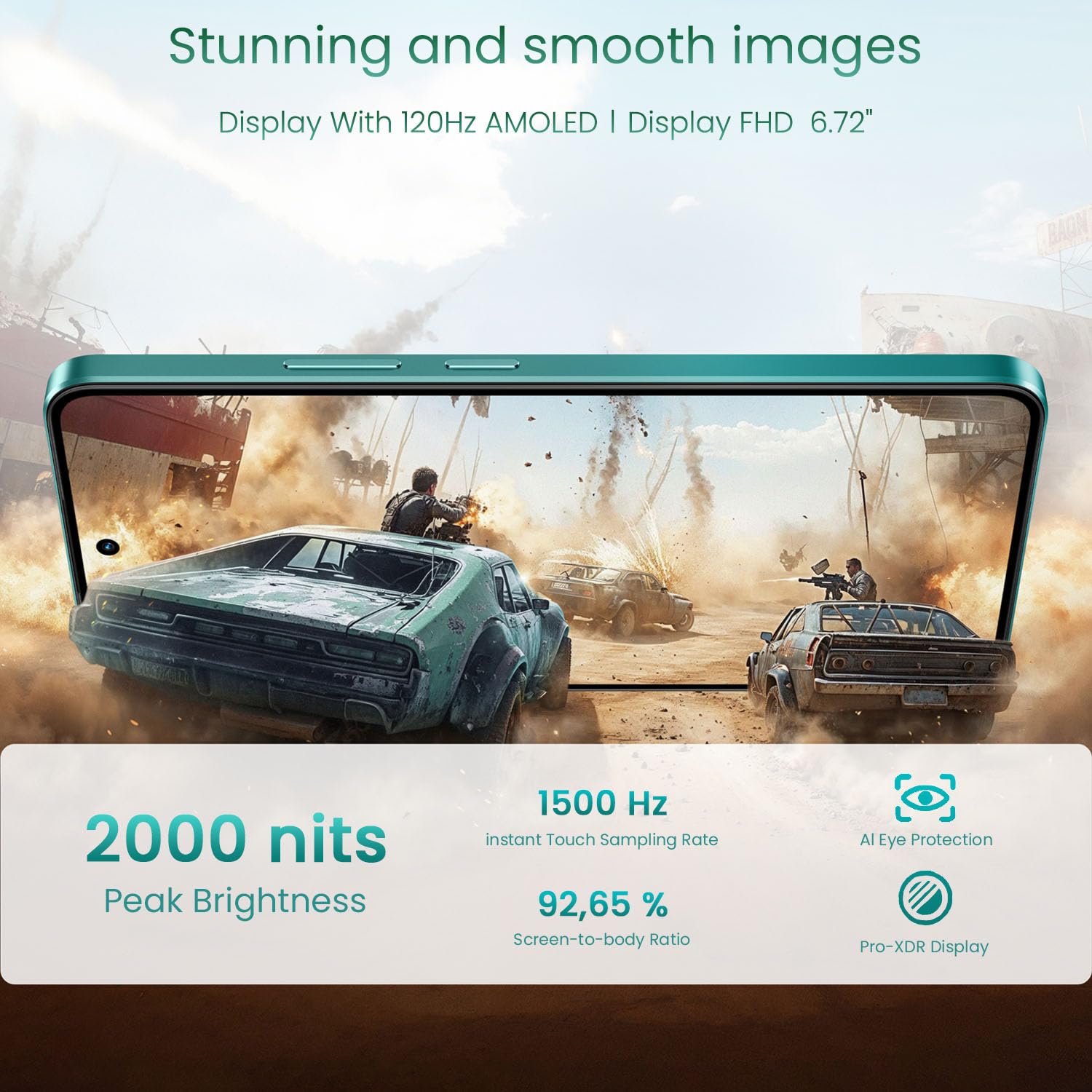 realme P3 Smartphone 12+512GB, Starlight Green, 6.67 Inch Display