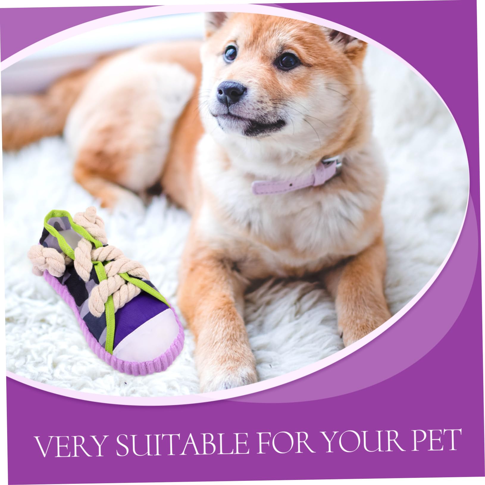 Mikikit Giocattolo da Masticare per Cani e Cuccioli, Forma di Scarpa, in Tela e Corda di Cotone, Squeaky, Facile da Pulire, Interattivo