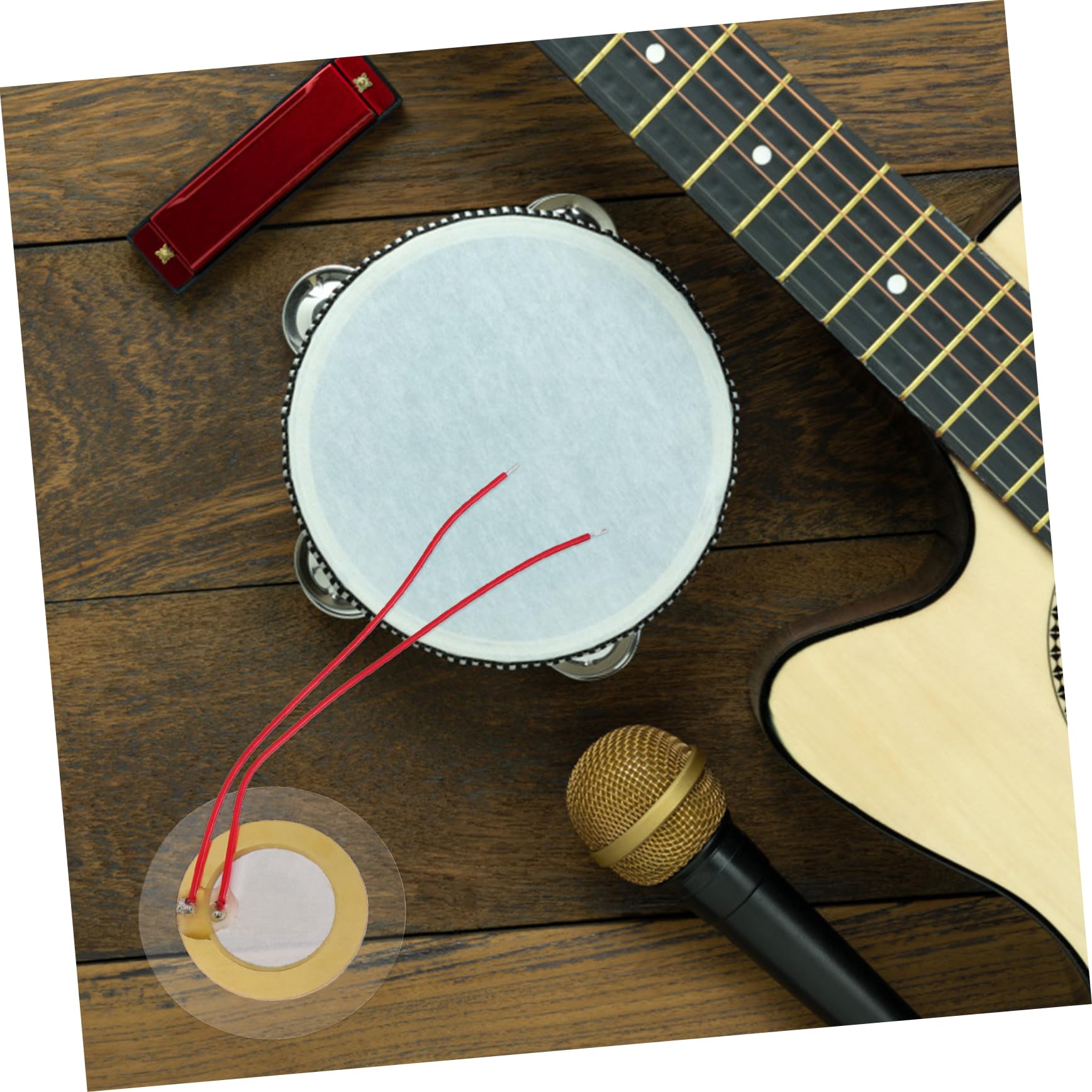 Kisangel 20pcs Piezo Sensors for Drums Easy to Install Piezo Sounder Discs for Musical Instruments