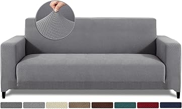 Jaotto Housse de Canapé 3 Places Housse Canapé Extensible Jacquard Couverture Canapé avec Accoudoirs Doux et épais Universelle Lavable Protection Chiens Griffures Pet Friendly,Jacquard#Gris