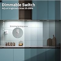 Vista 5 de ASOKO Enchufe de luz LED para debajo del gabinete, luz blanca fría regulable 5000K, paquete de 4 luces LED de 12 pulgadas enlazables para debajo