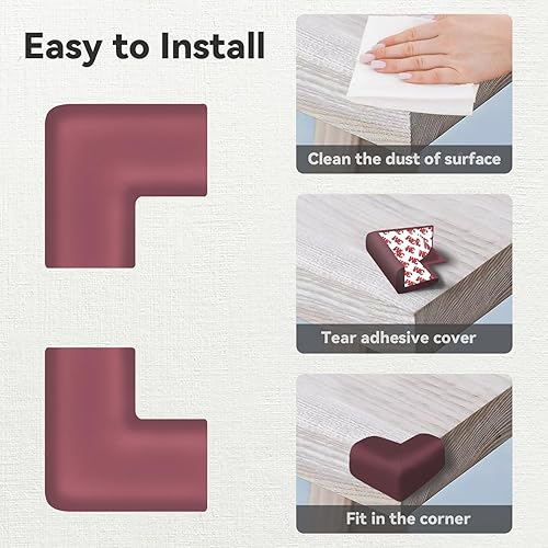 Miniatura 7 de Transportador de esquina prémium para bebé con adhesivo 3M para una máxima protección de bordes contra esquinas afiladas, protectores de esquina de