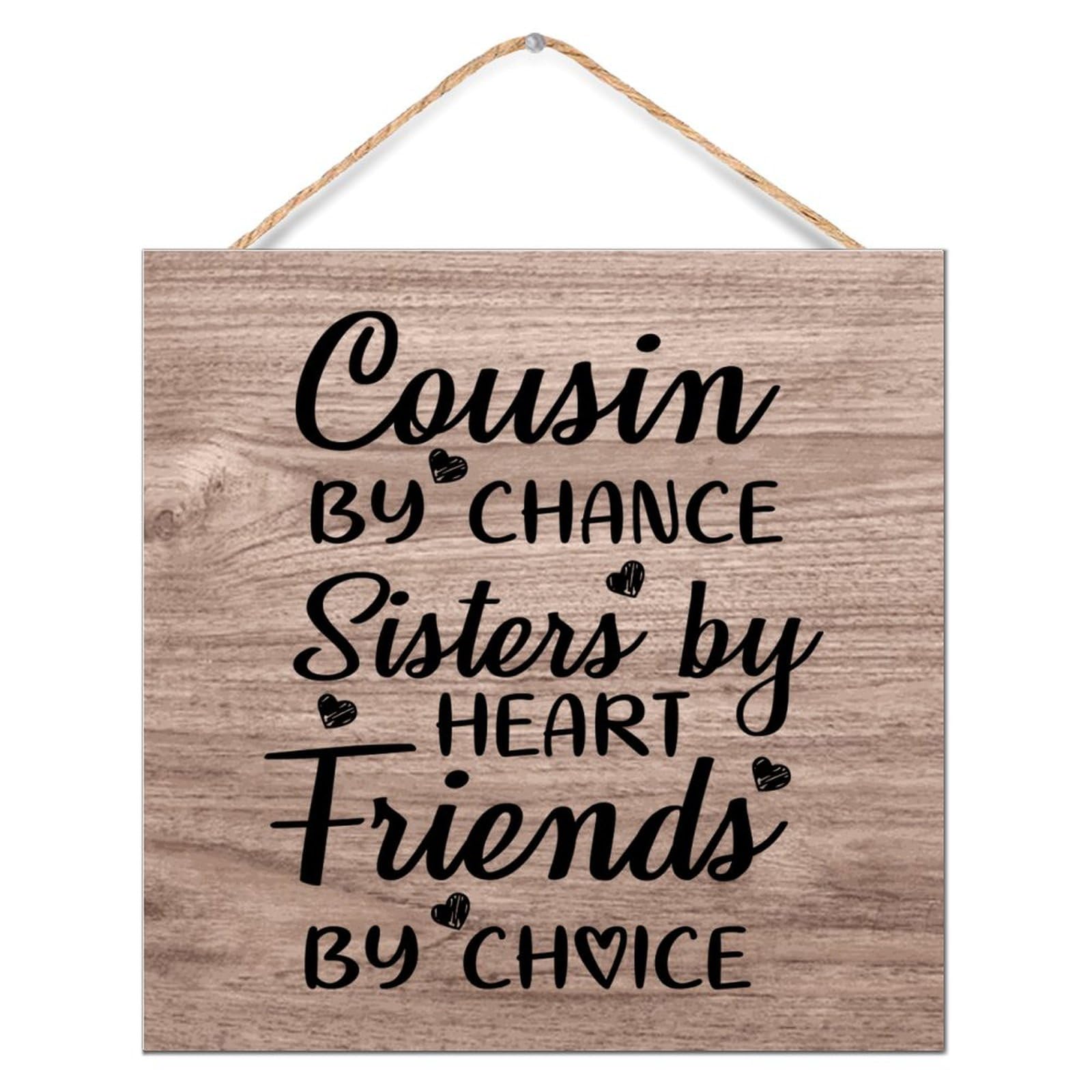 Cuadro Cousin by Chance de madera para colgar y celebrar la amistad verdadera