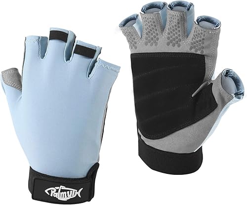 Palmyth Guantes de pesca UV con protección solar, guantes de kayak sin dedos, para hombres y mujeres, UPF 50+ SPF para vela, senderismo, remo,