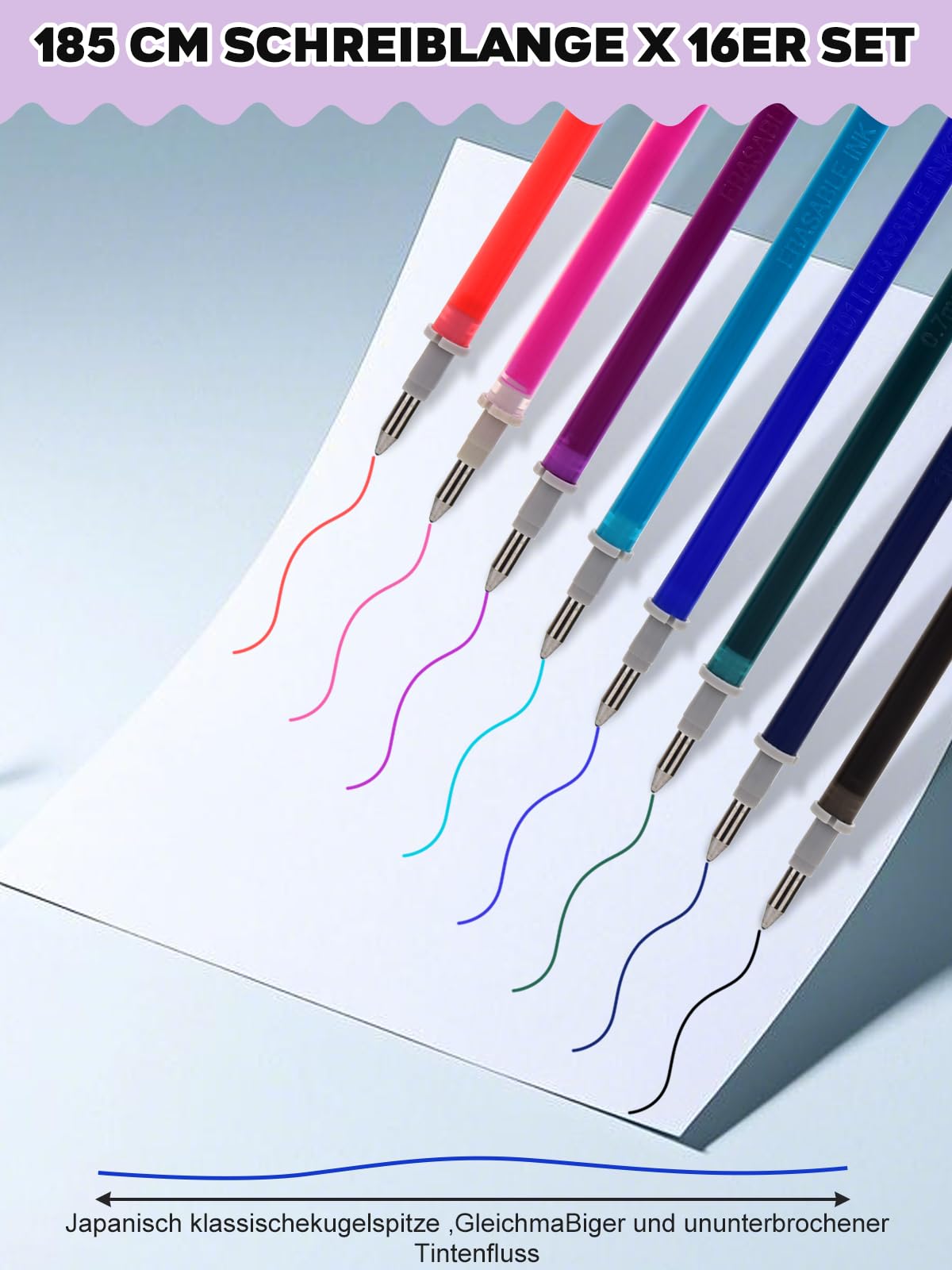 16x Kleurrijke Uitwisbare Vulminen - Compatibel met Legami, Punt: 0.7mm - Ideaal voor Kleurrijke Notities/Schetsen/Journal [8 Kleuren