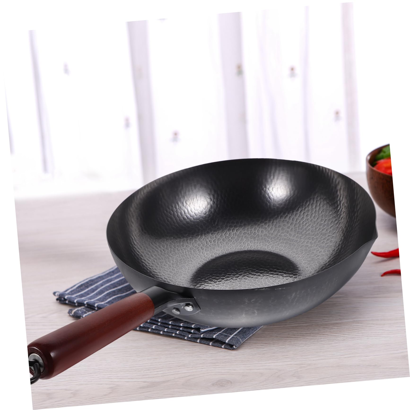 Ręcznie kuty żelazny garnek Grillowanie Wok Akcesoria kuchenne Wok do domowego Woka Patelnia do smażenia Kuchenka gazowa Wok Kuchnia Wok Wielofunkcyjny Wok do gotowania Wok Żelazny Wok Chiński Wok