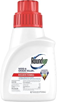 Roundup Weed & Grass Killer4 Concentrate, Use in and Around Flower Beds, Walkways and Other Areas of Your Yard, 16 fl. oz.