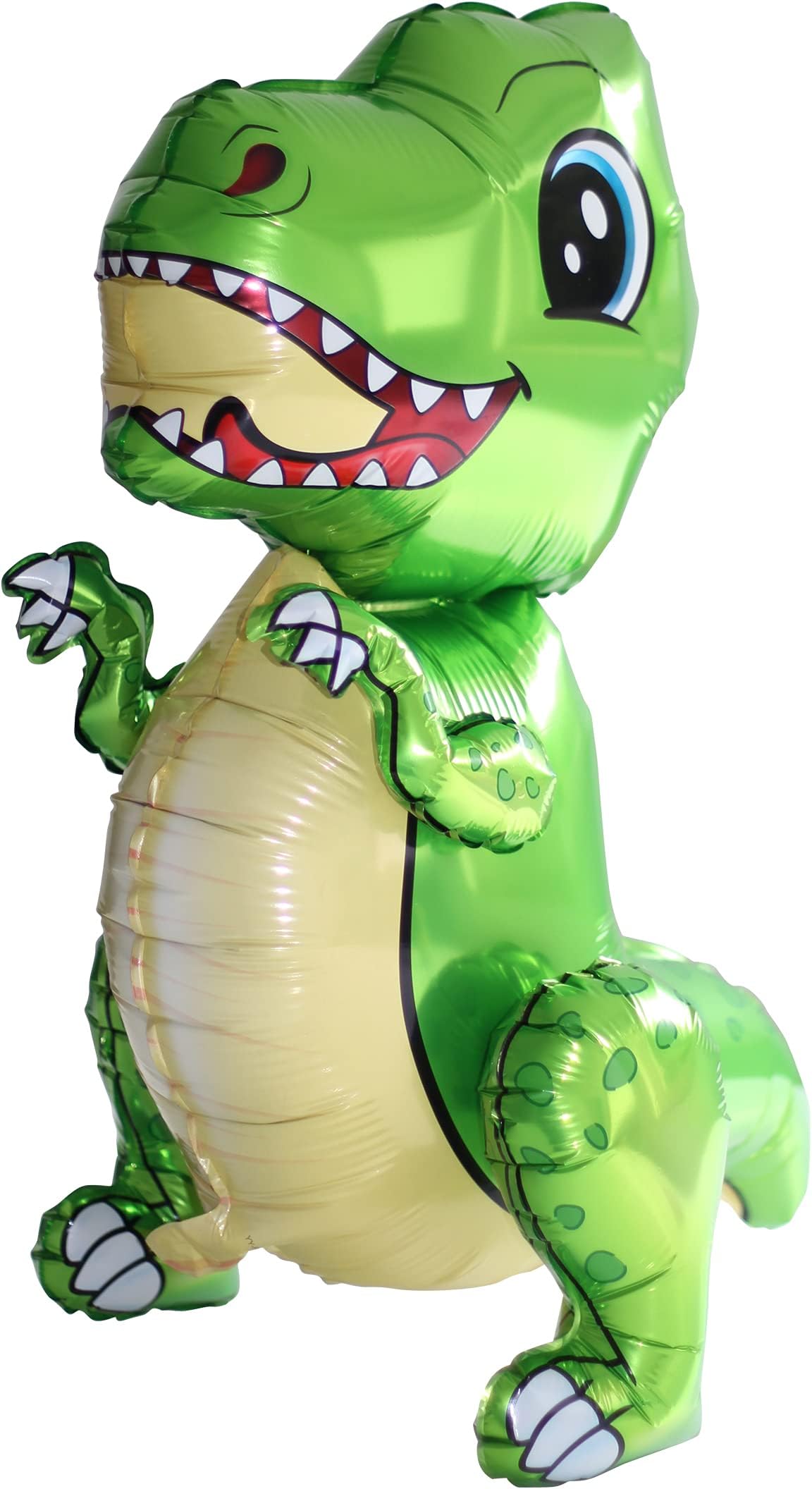 Dino T-Rex foil balloon in beautiful metallic colours, an eye-catcher for any party and celebration (green)