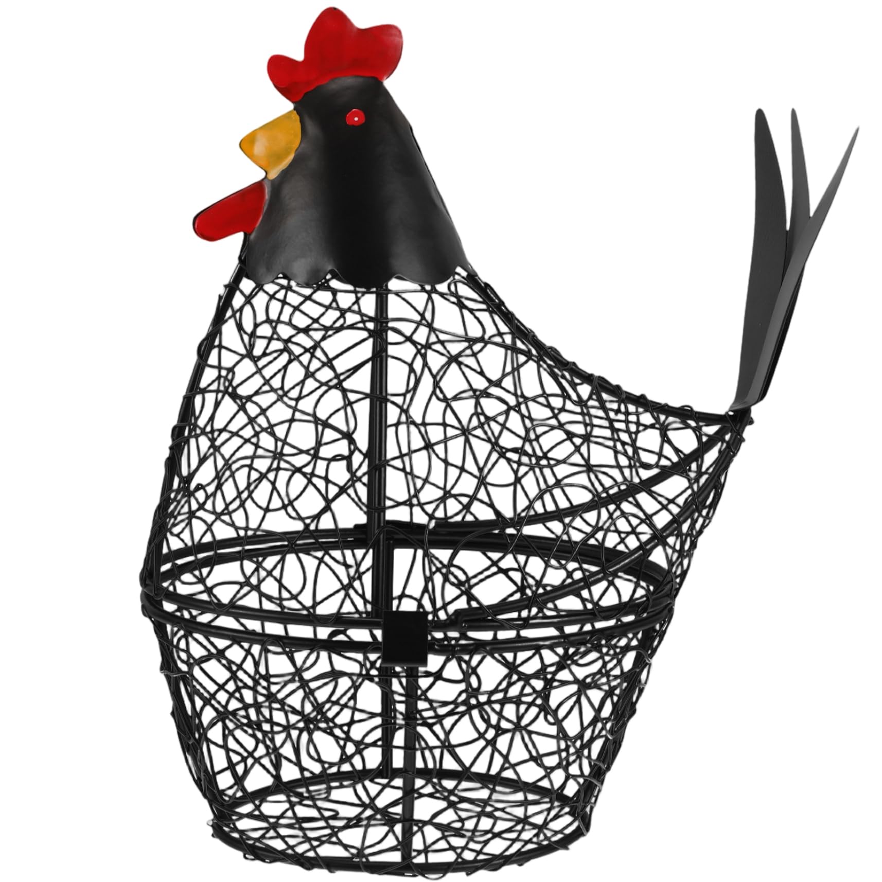 Chicken Wire Basket, Hollow-Out Iron Wire Egg Basket, Funny Chicken Egg Holder for Home Kicthen Countertop
