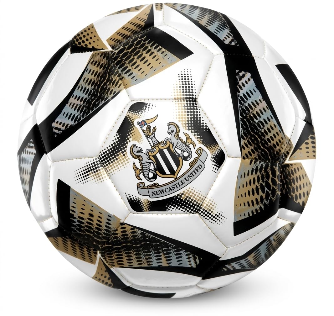 Hy-Pro Officially Licensed Newcastle United F.C. Football - Size 3, Spiral Design, NUFC Merchandise, Training, Collectible For Kids and Adults