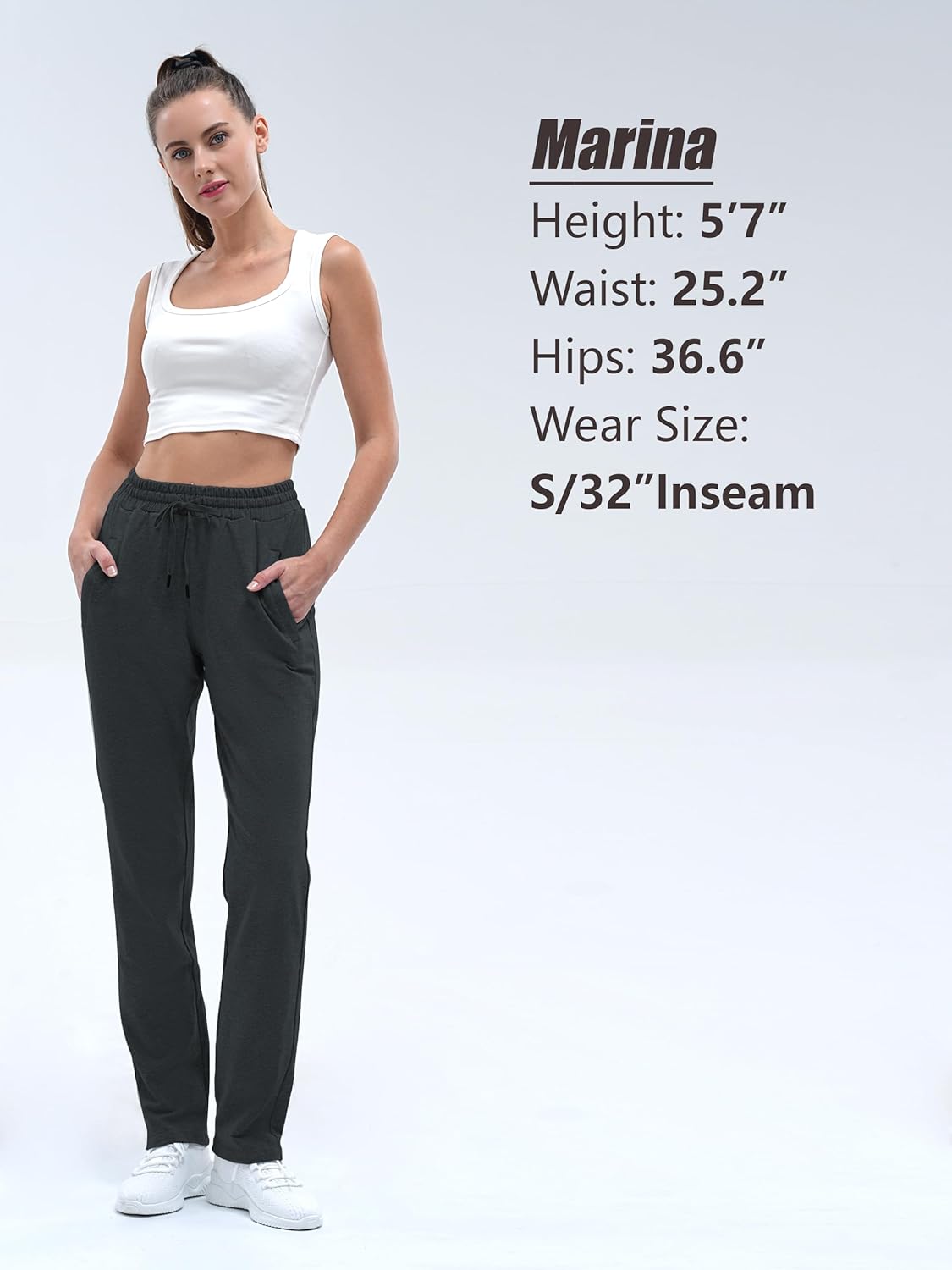 SEVEGO Women's Sweatpants Tall Cotton Yoga Lounge 30"/32"/34"/36" Casual Open Bottom Soft Workout Zipper Pocket Joggers - Image 6