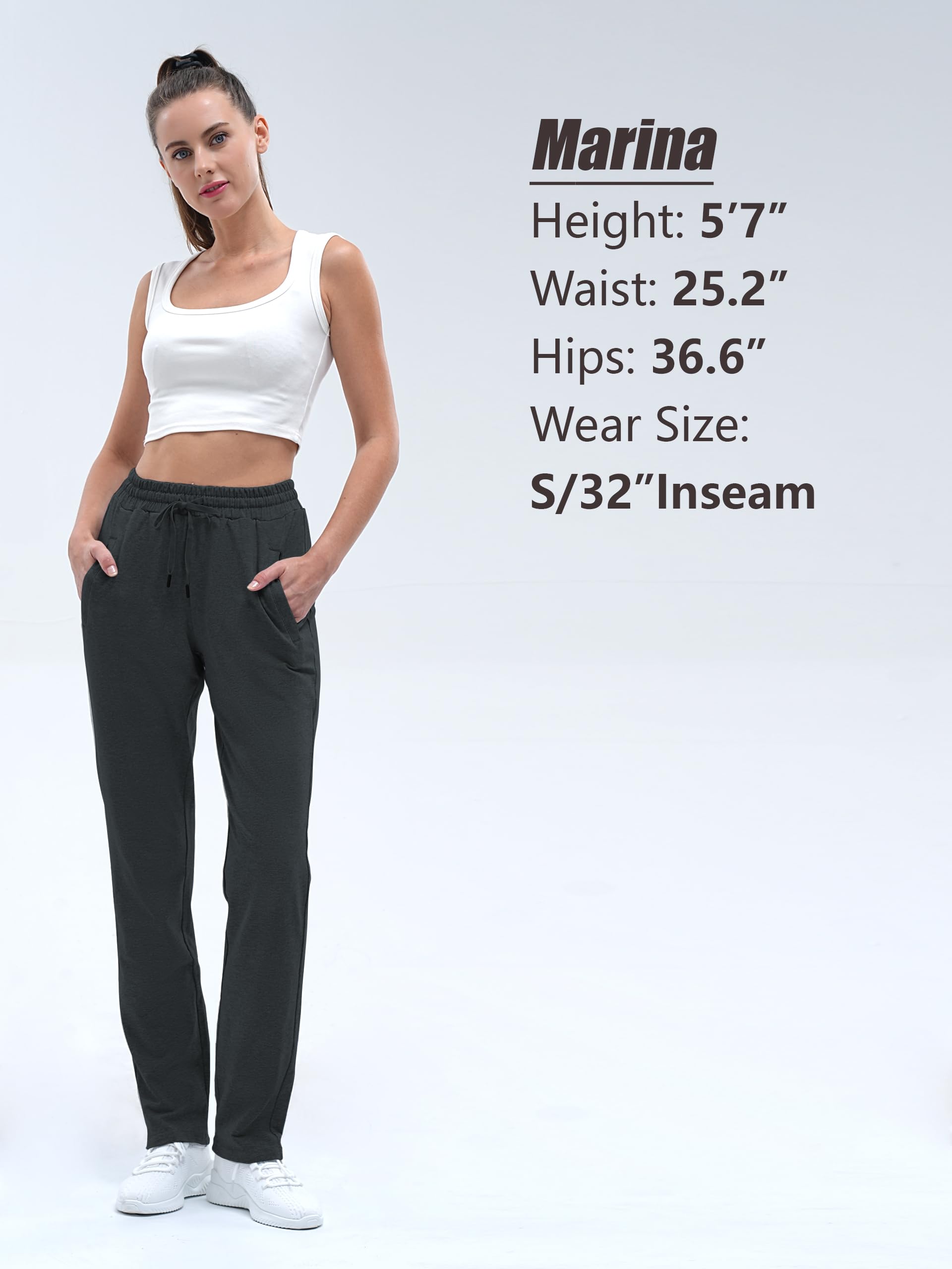 SEVEGO Pantalon de survêtement haut en coton pour femme - 76,2 cm/81,3 cm/86,4 cm/91,4 cm - Bas ouvert décontracté - Poche zippée
