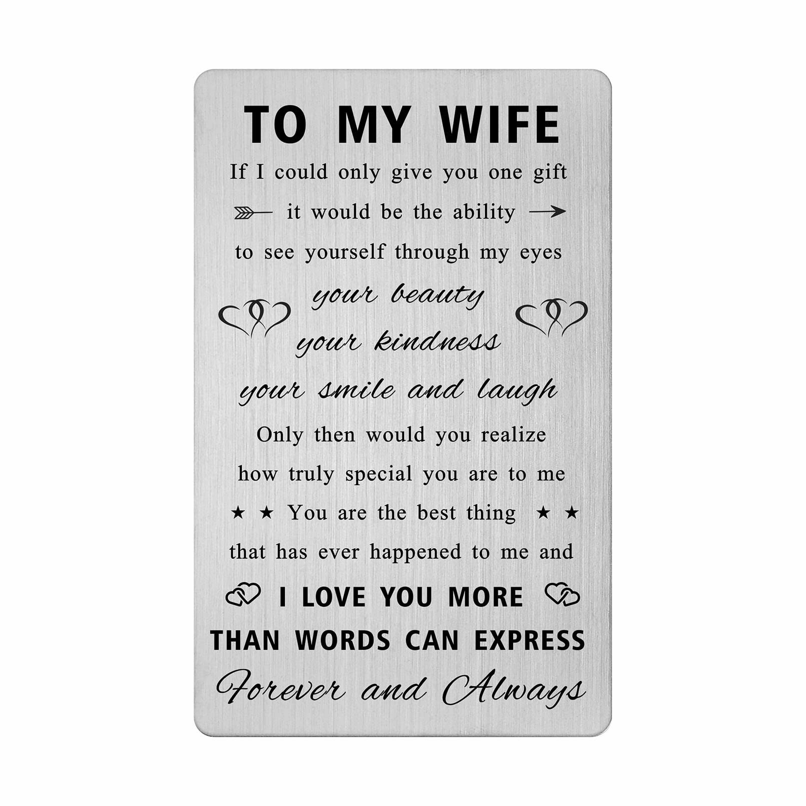 Wife Wedding Anniversary Cards from Husband - Valentines Day Card for Wife - I Love You Gifts for Her Women Christmas Ideas