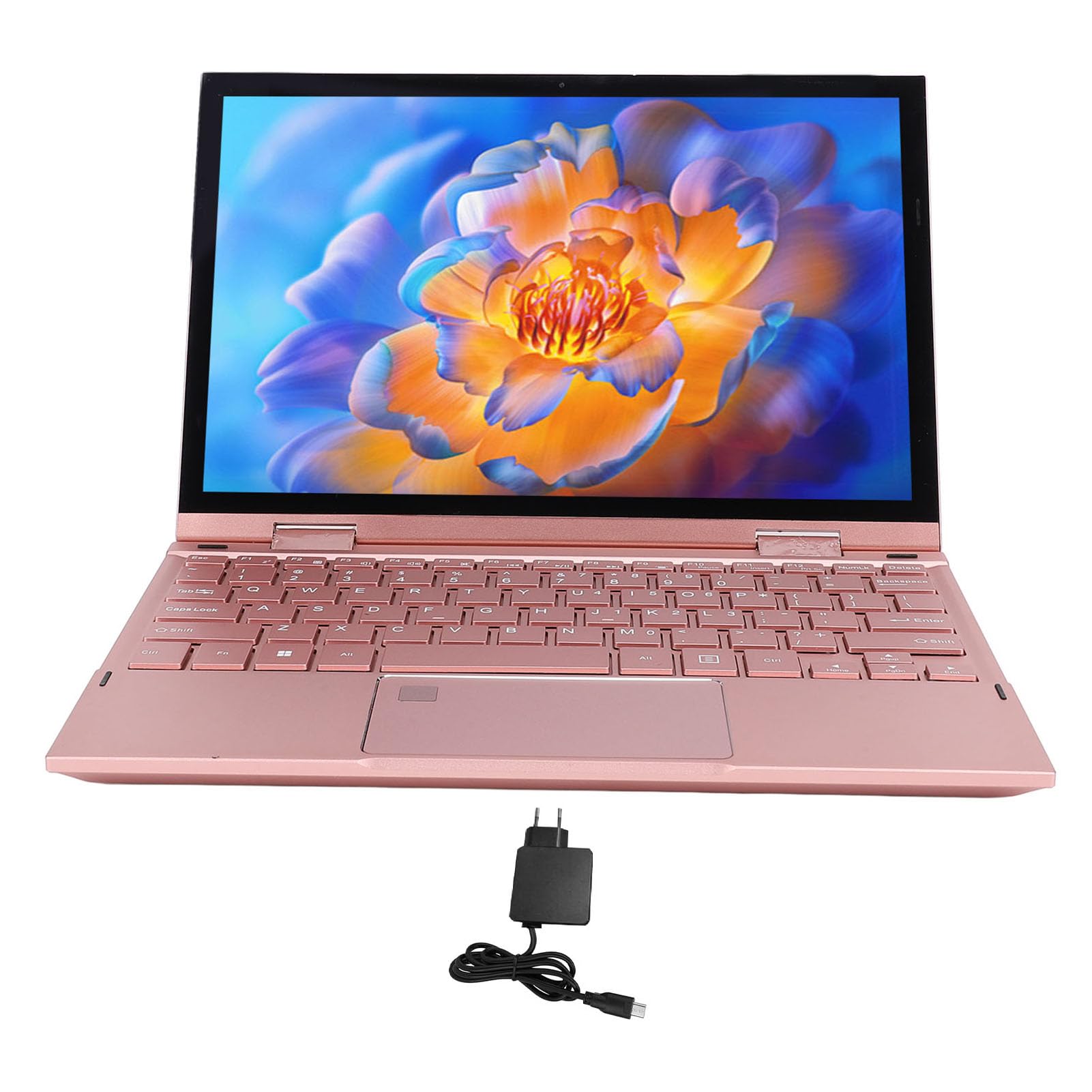 Yunseity Laptop Portatile 2K, Processore N95 Portatile Portatile Convertibile a 360° per Lavorare (Spina europea)