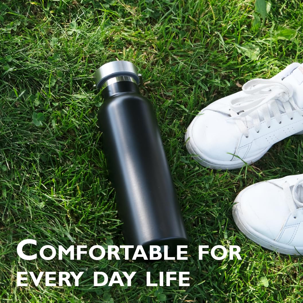 Thermos isotermico 600 ml in acciaio inox di alta qualità | Zelected Daily | Mantiene caldo 8 ore, freddo 12 ore | Tappo a vite impermeabile e antiperdita| Facile da trasportare| Nero