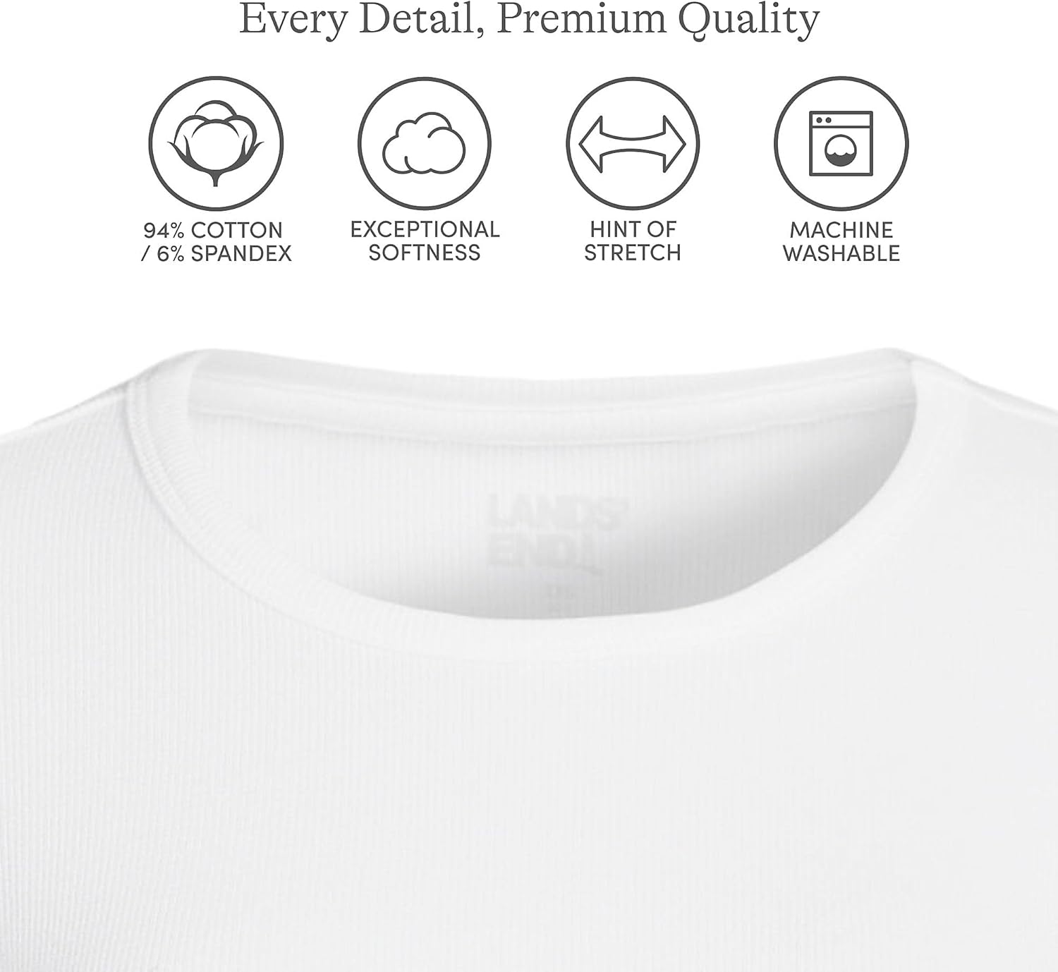 Lands' End Women's Cotton Rib Knit T-Shirt - Image 4