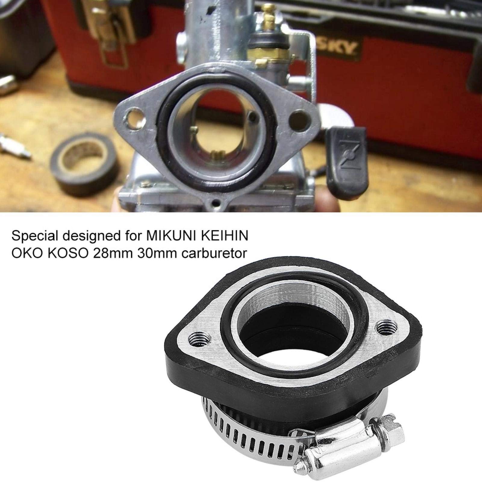 Adaptador De Carburador De Motocicleta De Goma, Colector De Admisión De Aire Negro De 48mm, Colector De Carburador Para Pwk 21 24 26 28 30mm Dirt Bike - AliExprs