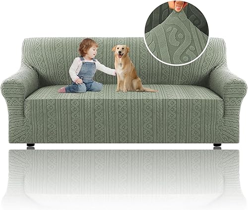 Miniatura 33 de H.VERSAILTEX 2025 Funda de sofá de jacquard de 1 pieza, fundas de sofá de alta elasticidad, protector de muebles antideslizante, funda de sofá suave