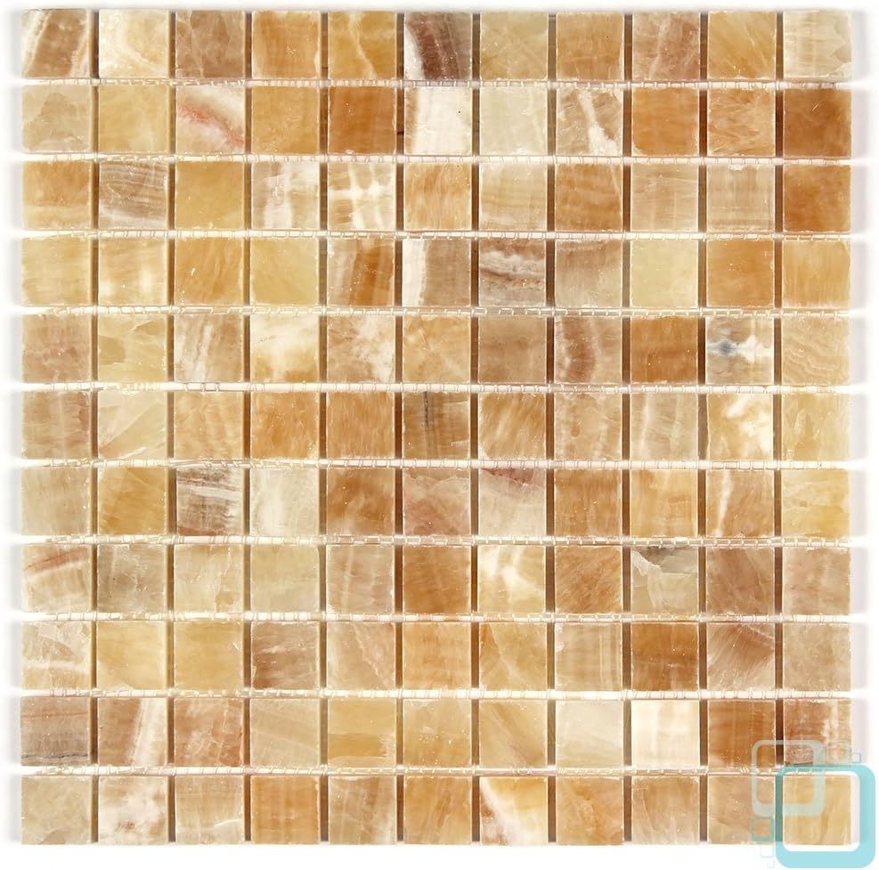 Honey Onyx 1 x 1 Polished Premium Bathroom and Kitchen Mosaic Tile
