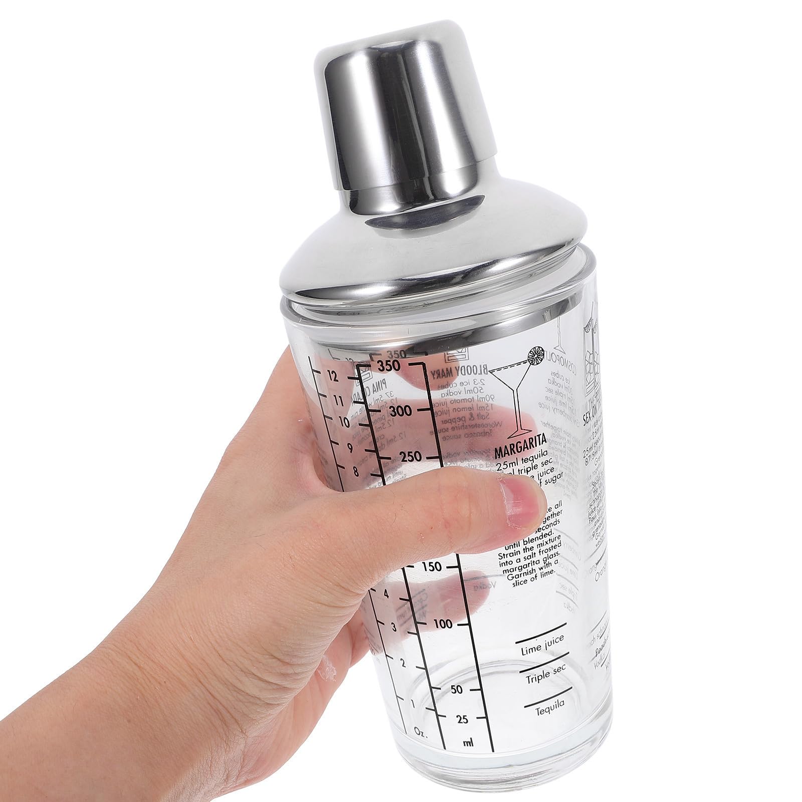 Juego de Coctelera de Vidrio 350ml Acero Inoxidable