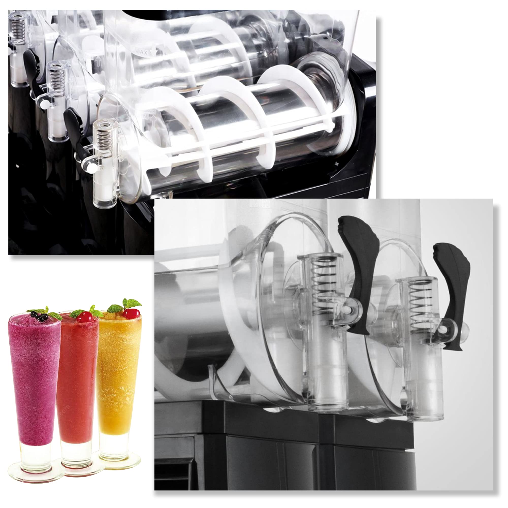 Máquina Comercial de granizados, máquina de Bebidas frías de 2 Tanques de 2,5 l, dispensador de Bebidas eléctricas de 300 W, máquina Profesional de granizados, máquina de granizados fríos de Acero in