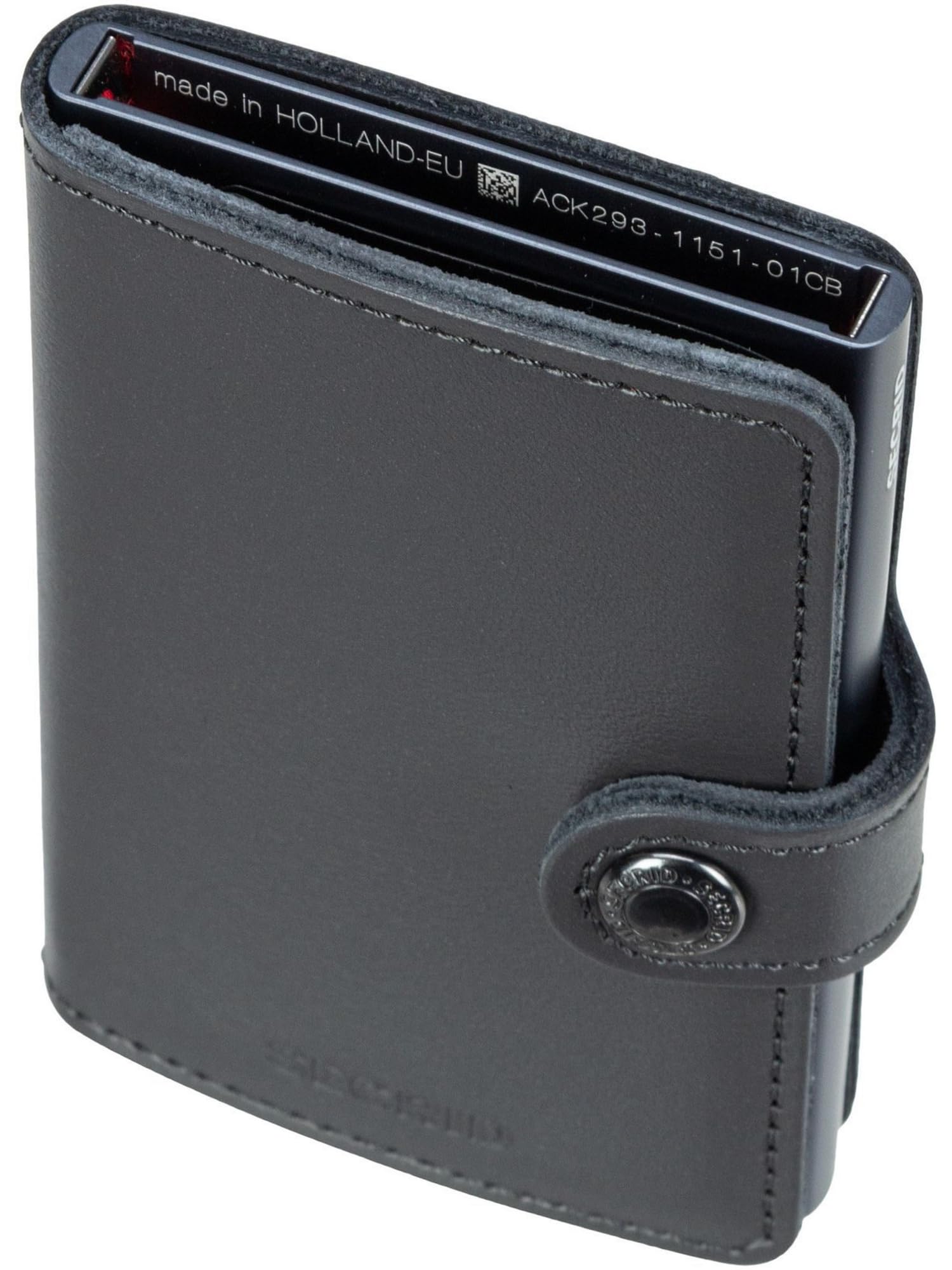 Secrid Miniwallet Original Kreditkartenetui Grey aus Aluminium und Rindsleder, Maße: 65 x 102 x 21 mm, M-Grey