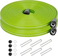 KOBAZ 50FT Sprinkler Soaker Hose 2-Pack - Kink-Resistant, Triple-Tube Water-Efficient Garden Lawn Irrigation with Staples