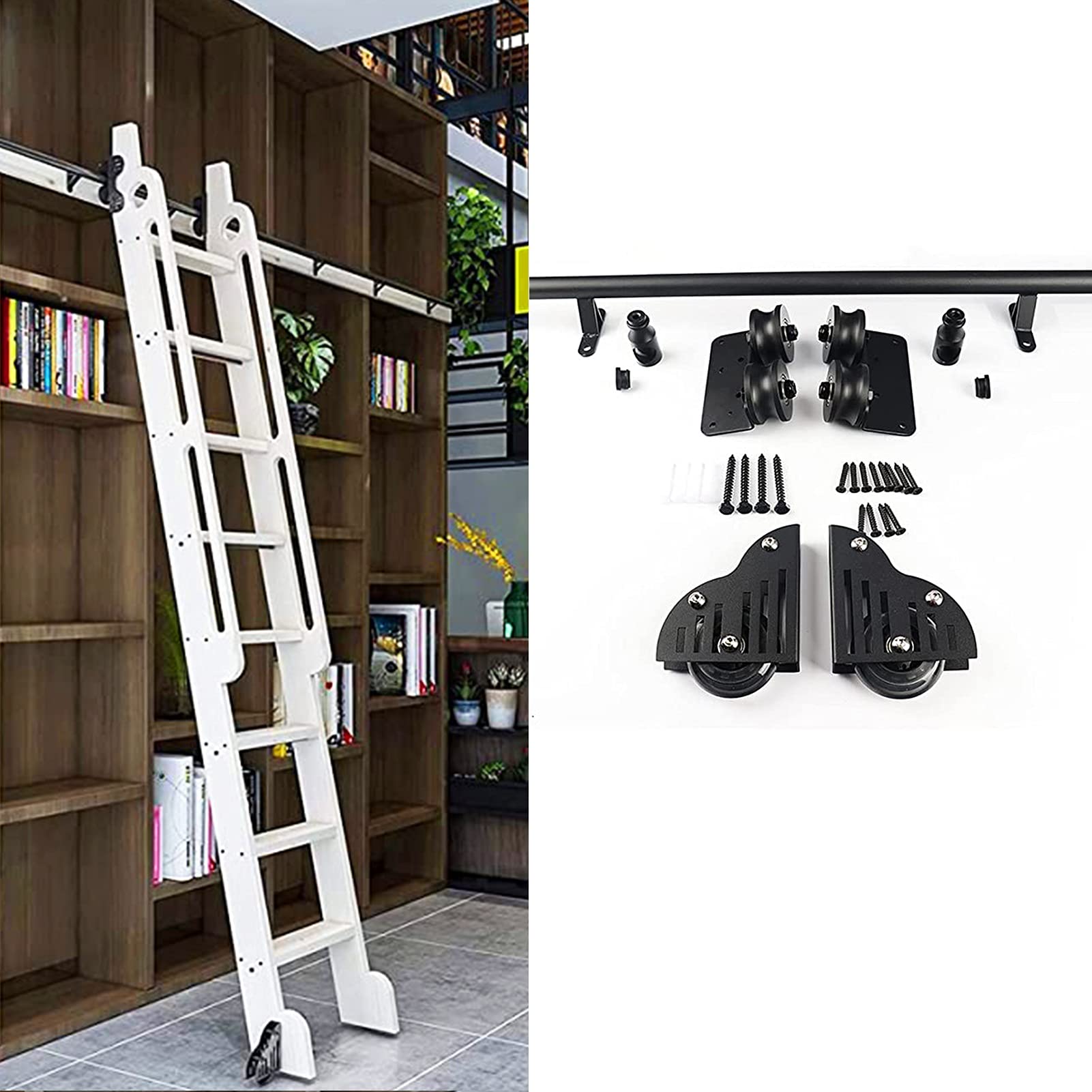 Kit porte de grange coulissante pour optimiser l'espace, rail tube rond 3,3 à 20 pieds sans bruit