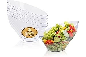 R-kay 6 Pack Angled Plastic Serving Bowls for Parties