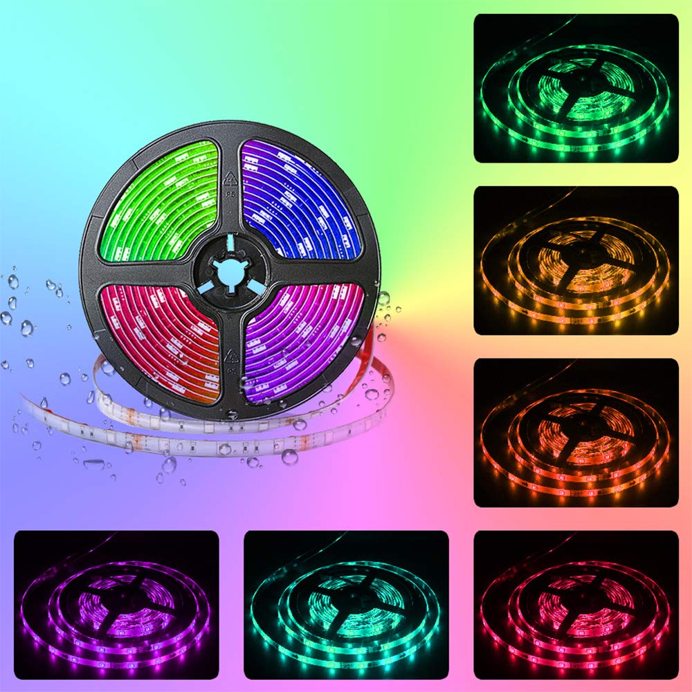 AKT 10M / 32.8FT Striscia LED Impermeabile 20 Colori / 4 modalità Kit Luci SMD 5050 RGB per Decorazioni Casa Natale Nozze Festa